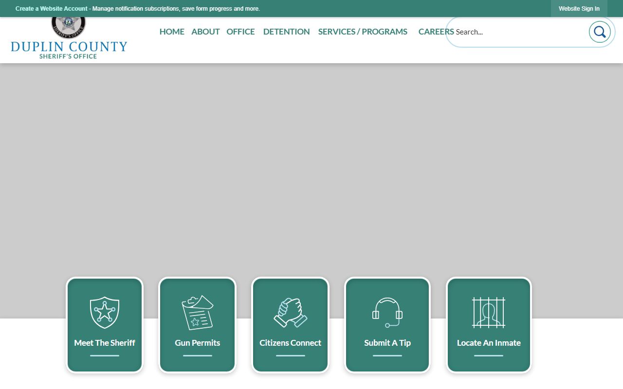 Duplin County Sheriff's Office website for booking records