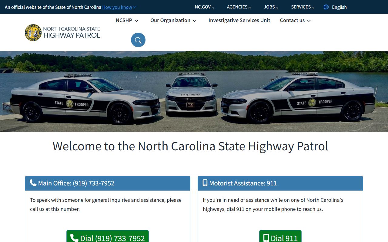 North Carolina State Highway Patrol official website for records and reports